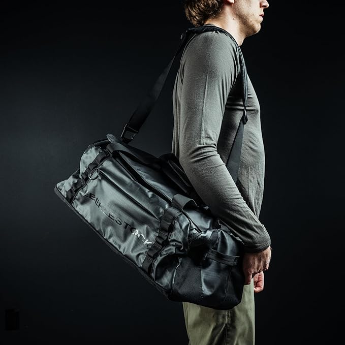 Eberlestock Hyllus Duffel Bag for Men - Durable, Water-Resistant, Small Men's Duffle Bag with Zipper Pockets, Ideal for Travel & Gym, Tactical Gear Bag, Hunting, Fishing, Camping - Dry Earth, 45L