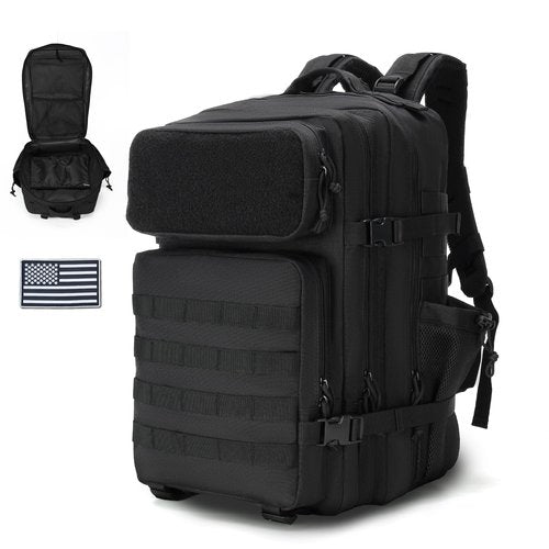 gracedon Military Tactical Backpack for Men and Women Army Camping Daypack Bug out Bag 45l Asault Pack for Travel Hiking (Black)