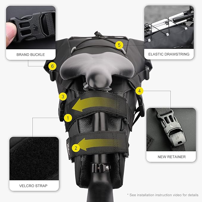 Rhinowalk Bike Saddle Bag 10/13L Waterproof Bicycle Under Seat Bag Cycling Storage Bag for Mountain Road Bike