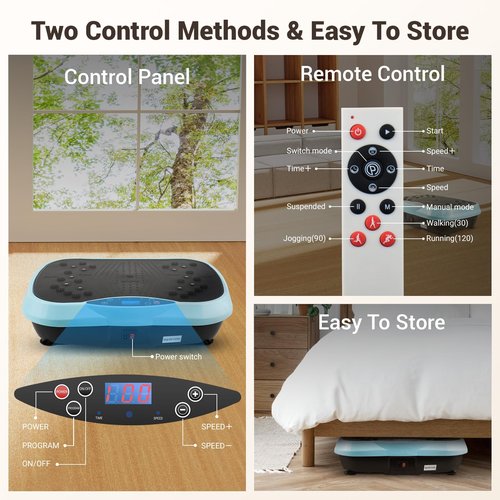 LSRZSPORT Vibration Plate, Exercise Machine Vibration Plate for Lymphatic Drainage Weight Loss, Waver Vibration Plate 330lbs Capacity 6 Preset Modes 120 Level