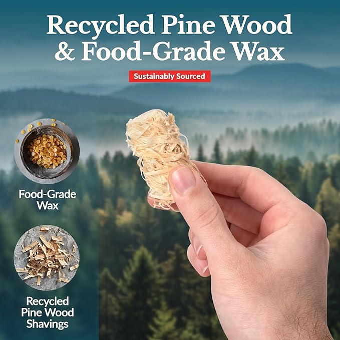 Fire Starter 50 pcs - Natural Fire Starters for Indoor & Outdoor, Firestarter for Wood Stove, Fireplace Campfires, Chimney, Grill, Pit, BBQ