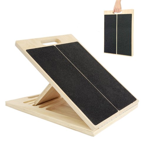 OiZenhio Portable Slant Board for Calf Stretching Squats Calf Stretcher Physical Therapy Equipment Adjustable Incline Board for Knees Ankle Heel Feet Leg