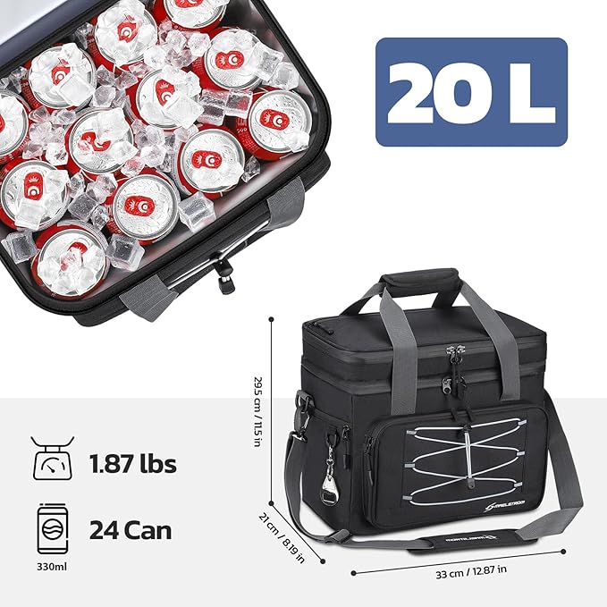 Maelstrom Soft Cooler Bag,Collapsible Soft Sided Cooler,24/30/60/75 Cans Beach Cooler,Ice Chest,Large Leakproof Camping Cooler,Portable Travel Cooler for Grocery Shopping,Camping,Road Trips