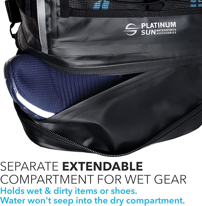 Dry Bag Backpack Waterproof 40L Heavy Duty Roll-Top beach bag with Compartment for Dirty Stuff for Travel, Hiking, Boating