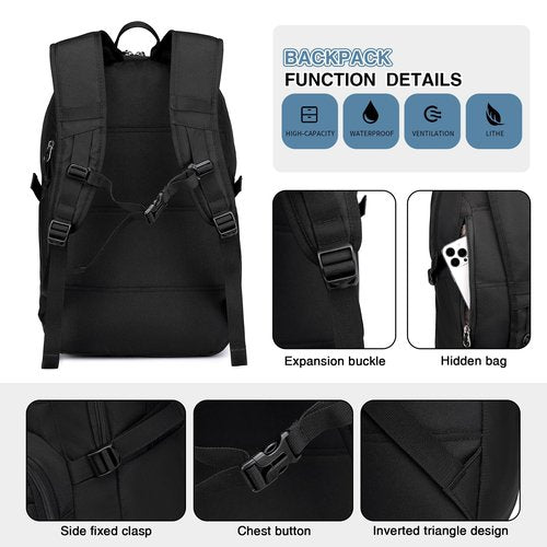 Military Tactical Backpack for Men Army 3 Days Assault Pack Bag with Molle System for Outdoor Adventures (Black, 25L)