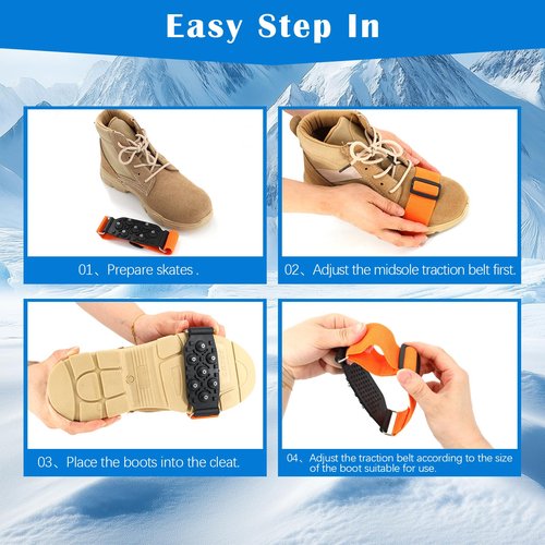 UNITACKLE Mid-Sole Ice Cleats for Walking on Snow and Ice, Non Slip Ice Cleats Snow Traction Cleats Crampon, Ice Snow Grippers Spikes for Shoes and Boots