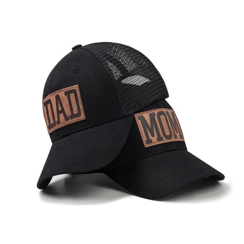 KOLWOVEN Mom and Dad Hats -Mom Dad Gifts Hat Adjustable Baseball Caps Gift for Couples Parents Black