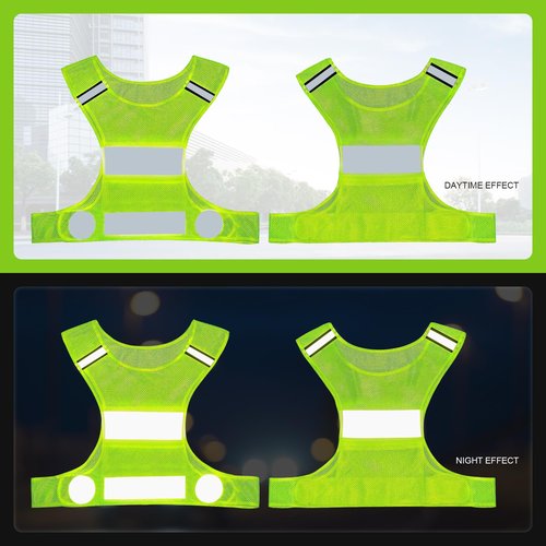GOOFIT Running Vest and 2 Arm Straps for Jogging, Bicycle, Cycling Reflective High Visibility Vest Breathable Lightweight for Men & Women