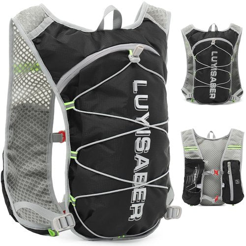 Running Vest Hydration Vest Lightweight Insulated Backpack for Marathon, Hiking, Outdoor Trail, Cycling, Men's and Women's Hydration Vest （Black）