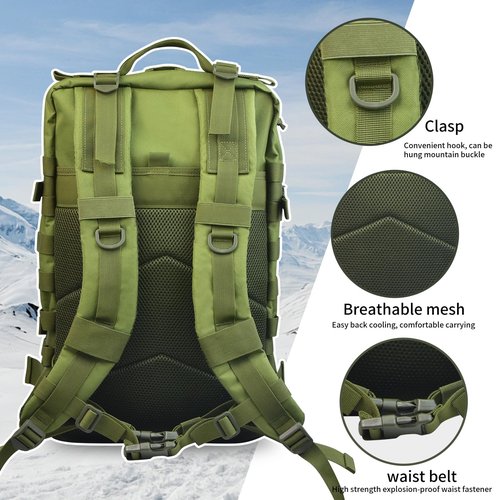ILLINOS Tactical Backpack For Men, Large Army High Capacity Backpack, Men And Women Camping Escape Backpack, Hunting Assault Military Backpack 47L, 3-Day Evacuation Tactical Backpack