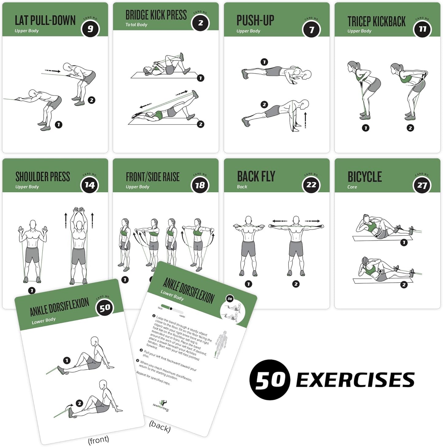 NewMe Fitness Yoga Pose Workout Cards, Instructional Fitness Deck for Women & Men, Beginner Fitness Guide to Training Exercises at Home or Gym