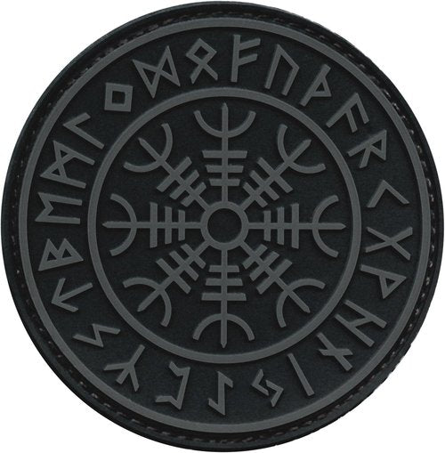 Aegishjalmr Helm of Awe Norse Viking Patch PVC Compatible with Velcro Patches for Backpacks, Vest, Hats, Morale Vikings Patches (Blackout Subdued)