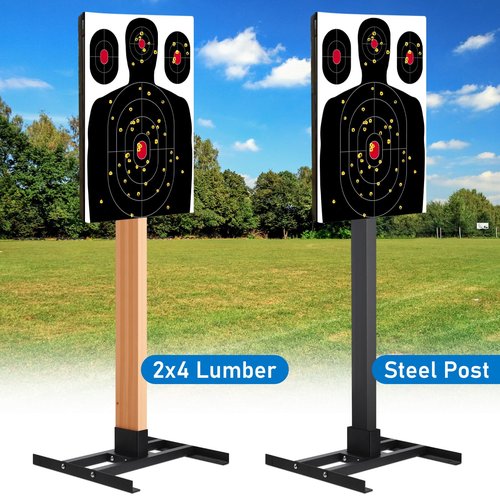 TOBWOLF 2x4 Target Stand Base for AR500 Steel Shooting Targets, Double T-Shaped Base, Easy to Carry Holder for Outdoor Shooting Range