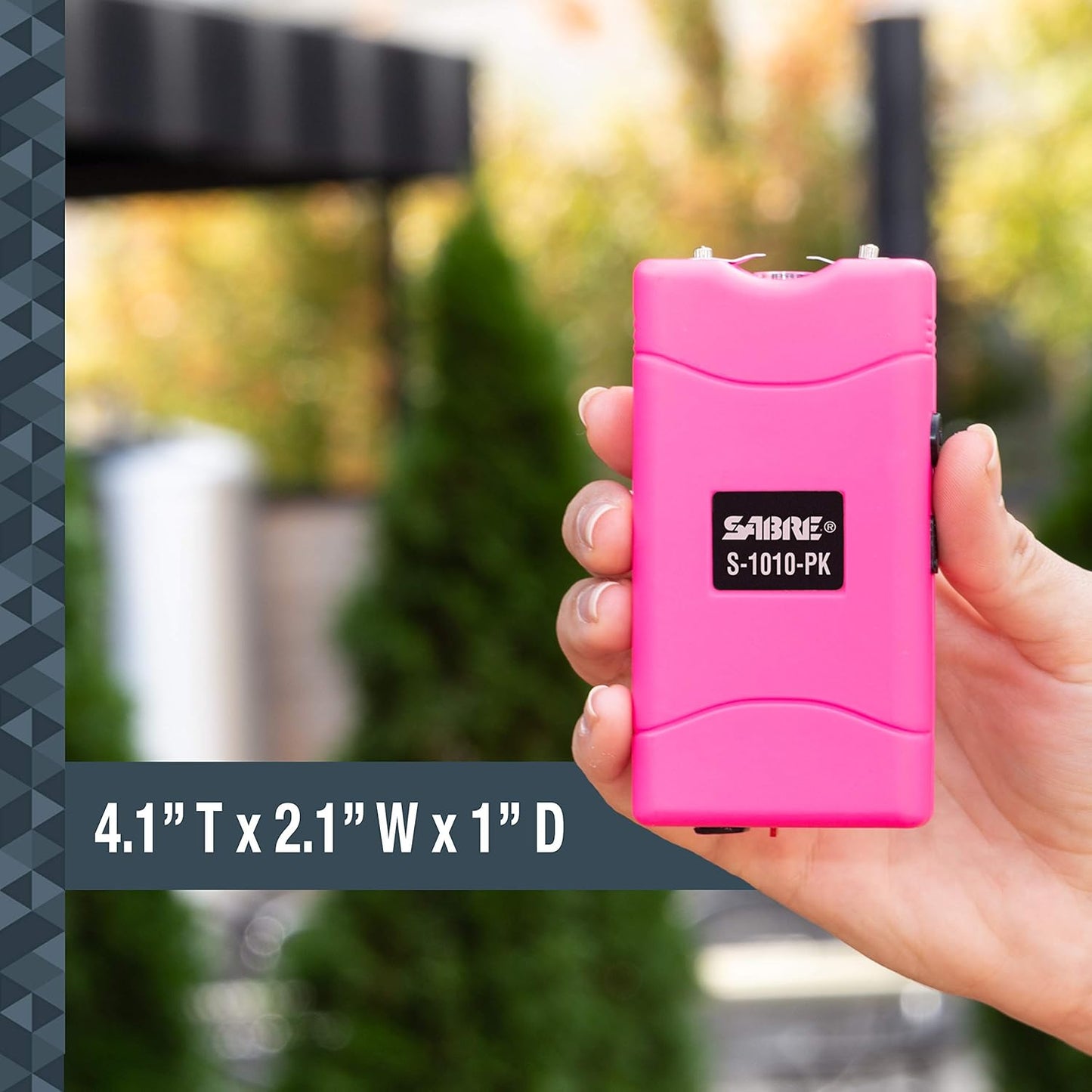SABRE 2-in-1 Stun Gun with LED Flashlight, Self Defense Stun Gun with Painful 1.160 µC Charge, 120 Lumens, Rechargeable Battery, Easy to Use Safety Switch, Belt Holster for Quick Access