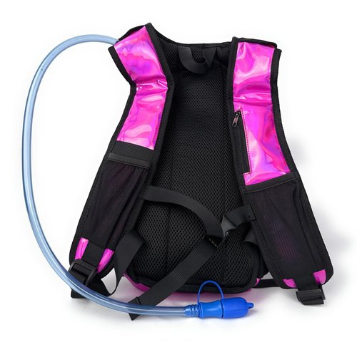 Good ES Reflective Hydration Backpack for Women with 2L Bladder, Festival Essential, Rave Hydration Pack Hydropack Hydro for Hiking, Running, Biking, Festival Gear