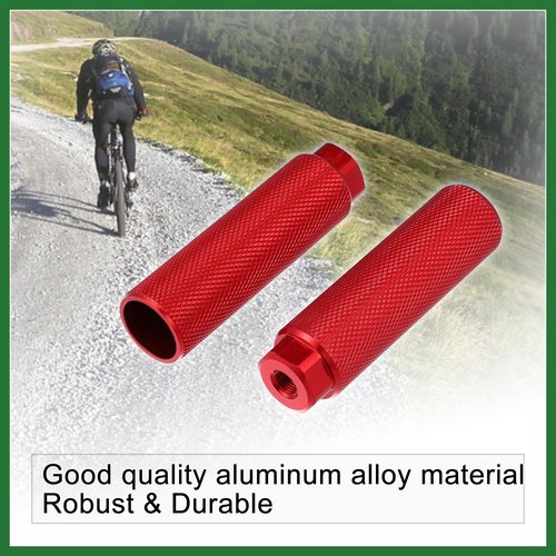 Motoforti 2 Pair 100x28mm Universal Aluminum Alloy Axle Rear Foot Pegs Footrests for BMX MTB Bike Bicycle Fit 3/8 Inch Black Red Long-Lasting