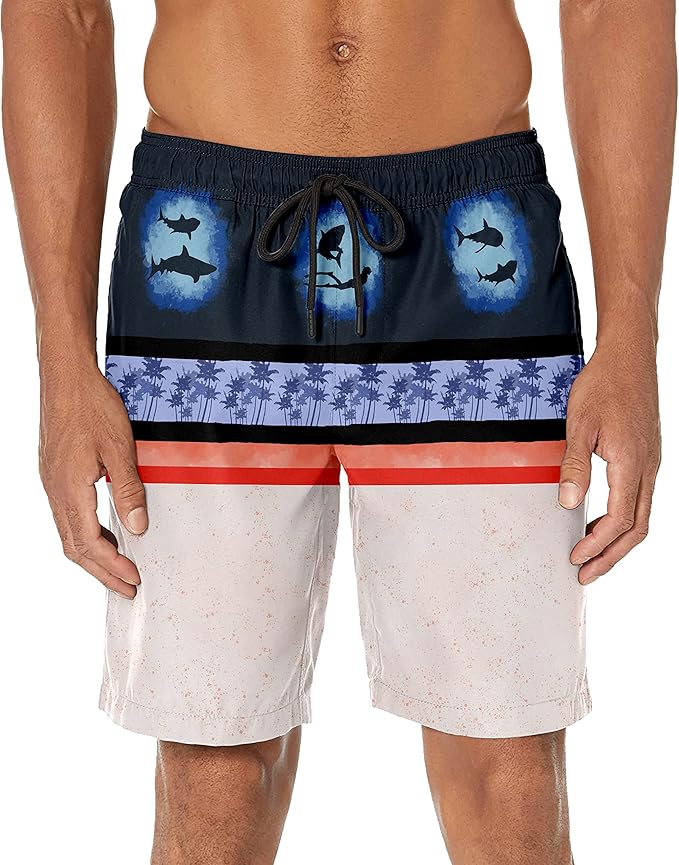 Mens Swim Trunks Quick Dry Board Shorts with Mesh Lining, Breathable Surf Beach Shorts Swimwear Bathing Suits