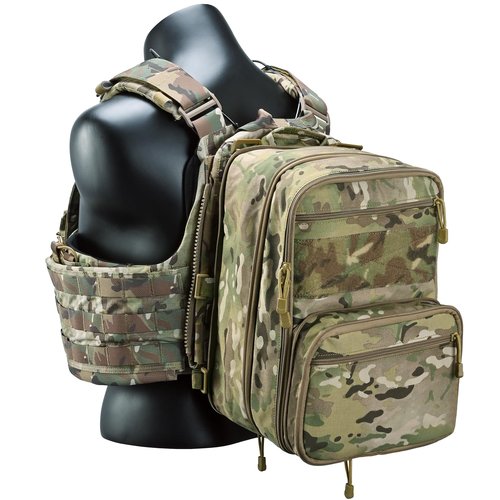 tactifans Tactical Expandable Flatpack, Chest Rig Backpack MOLLE Assault Pack Hydration Pack for PC Vest (CP)