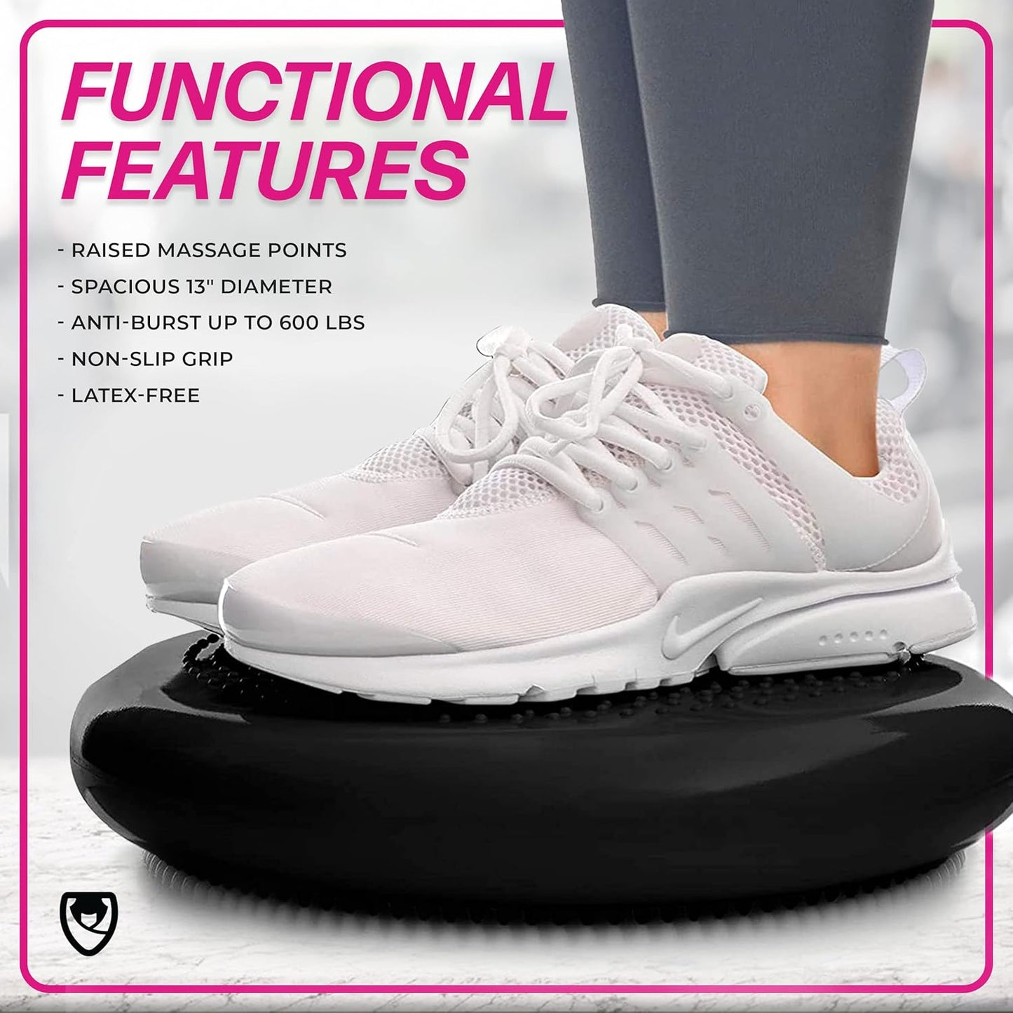 URBNFit Wobble Cushion - Balance Disc for Core Stability, Strengthening, Physical Therapy Exercise, Office Chair or Kids Classroom - Sensory Wiggle Seat Pad w/Air Pump