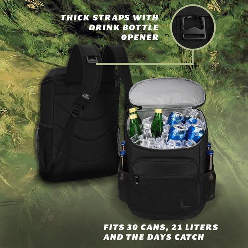 Mossy Oak MLF Fishing Cooler Backpack - Major League Insulated Leak Proof Beverage Coolers Bag