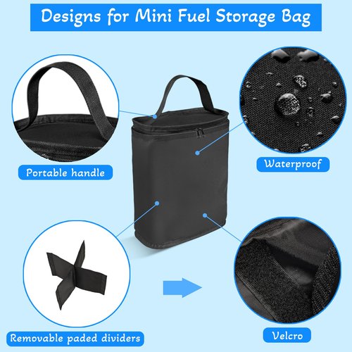 SIRUITON Mini Fuel Cylinder Storage Bag, Fuel Keg Refillable Propane cylinder for 2Pack1 LB Tank Cover, Waterproof 600D Oxford Small Propane Tanks Bag for Outdoor Camping, cooking
