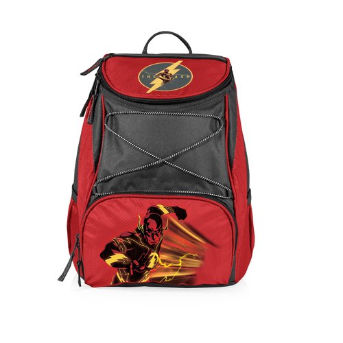 PICNIC TIME DC The Flash PTX Backpack Cooler, Soft Cooler Backpack, Insulated Lunch Bag, (Red with Gray Accents)