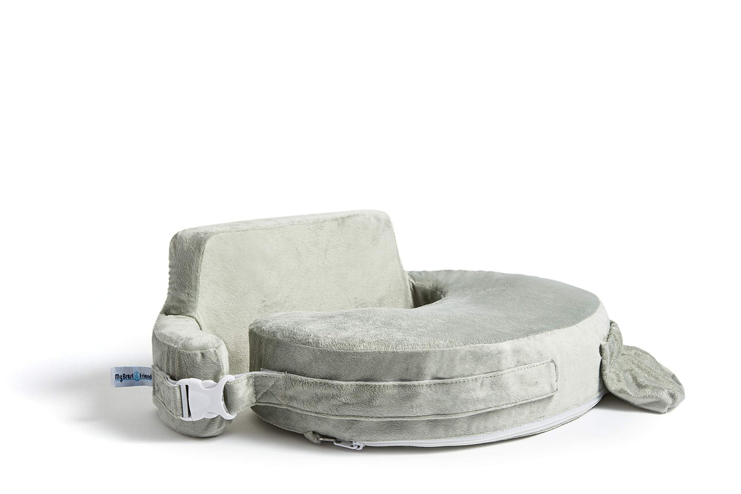 My Brest Friend Super Deluxe Nursing Pillow - Enhanced Comfort & Ergonomic Breastfeeding Pillow for Ultimate Support For Mom & Baby - Adjustable and with Handy Side Pocket, Platinum