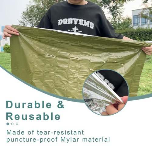 Emergency Sleeping Bag Survival Bag 3 Pack | Thermal Waterproof Mylar Bivy Sack for Adults | Portable Emergency Sleeping Bags for Survival, Extreme Cold, Camping, Hiking, and Outdoor Emergency Gear