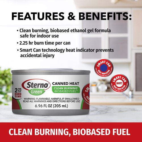 Sterno 2.25 Hour 12 Pack Green Canned Heat with 2 Pack Folding Stove and Wind Shield