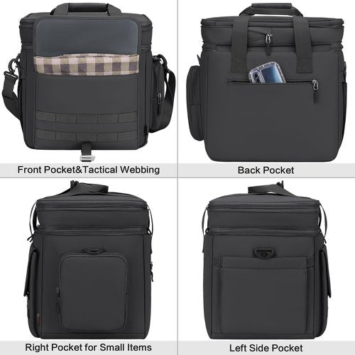 YOUNGOA 36L Large Soft Cooler Insulated Cooler Bag Soft Sided Collapsible Coolers for Travel, Camping, Beach. Leakproof, Waterproof, Expandable, 36L (Black)