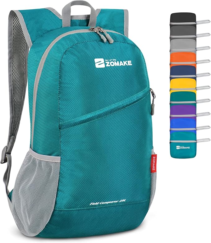 ZOMAKE Lightweight Packable Backpack 20L, Foldable Backpacks Small Daypack for Hiking Water Resistant Day Bag for Travel