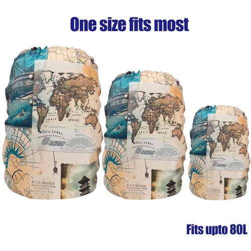 SANDIAN, All Backpack Rain Cover, Stretch Fits Most 25-80L Capacity, Strong TPU Coated, All Weather Resistant, Anti-Slip, Lightweight, Universal Fit with Plastic Stopper (Journey)