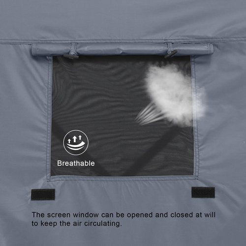 MASTERCANOPY Wind Screen Side Panel with Window for Escape Screen Shelter Canopy Tent - Weatherproof, UV Resistant Sun Shade Attachment Accessory (10ft x 10ft, Gray, 1 Pack)