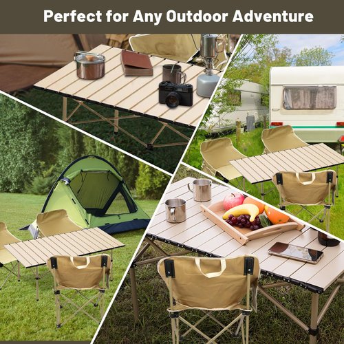 HEIVGZEIV Portable Camping Table, Folding Design