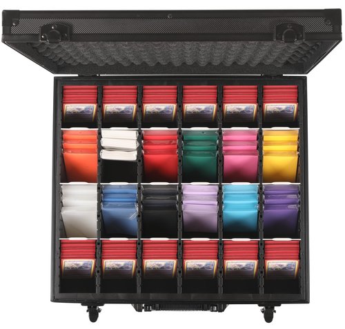 D DACCKIT Trading Card Storage Box with Dividers，Baseball Card Storage Box Holds 6000+ Trading Cards