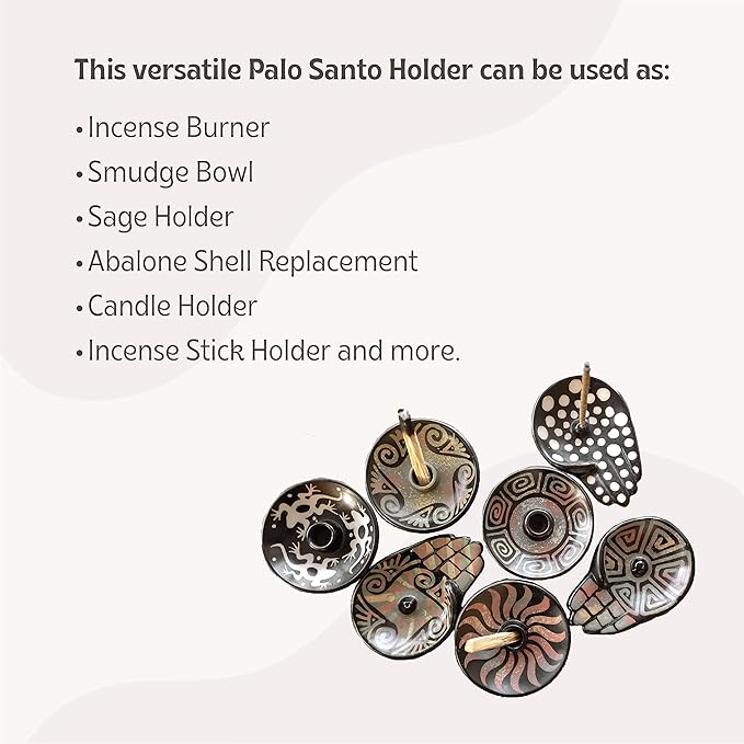 Luna Sundara Authentic Peru Pottery Palo Santo Stick Holder and Incense Holder Includes 5 Palo Santo Sticks Handmade Ceramic Smudge Bowl Sage Holder Palo Santo Holder (Black and White Maze)