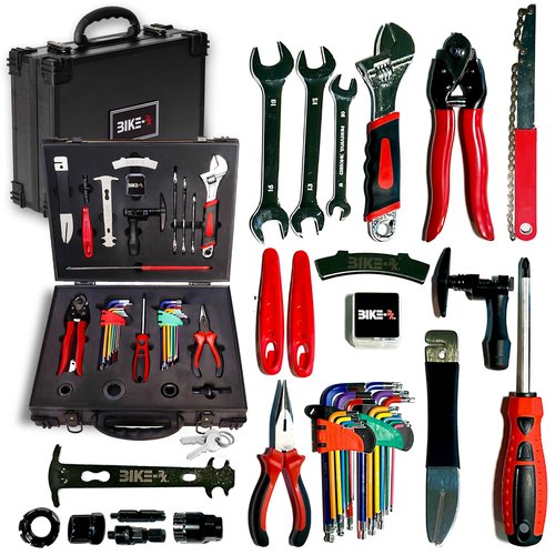 BIKE-RX Elite 37pc Bike Tool Kit – Bicycle Repair Set for Mountain, Road, BMX & Ebikes, w/Chain Breaker, Tire Repair, Maintenance Kit & Lock Case