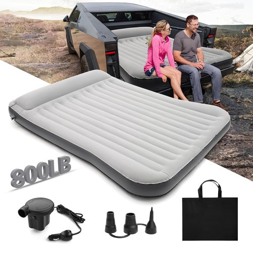 Epltion Tesla Cybertruck Bed Air Mattress with Pump-Custom Fit for 2024-2025 Cybertruck Accessories Mattress Portable for Home,Tent,Camping & Guests, Travel,-800lb Weight Capacity