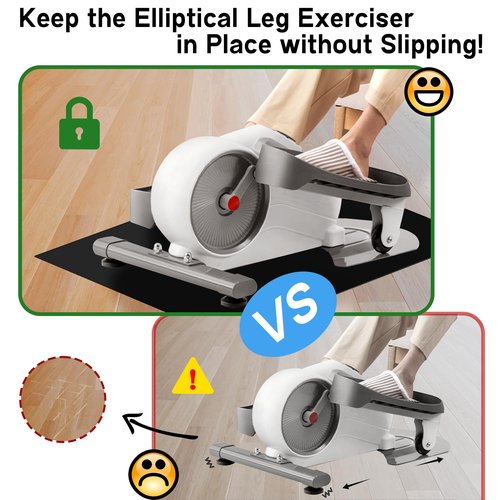 Ellipse Leg Exerciser Machine Mat, Non-Slip Workout Mat for Under Desk Ellipticals, Suitable for Electric Seated Foot Pedal Exerciser, Improves Machine Stability & Protects The Floor
