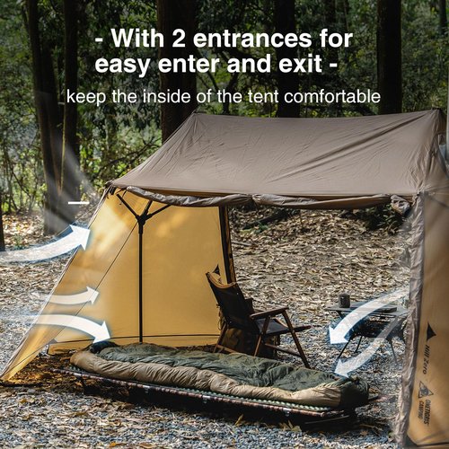 OneTigris Scarecrow Hot Tent, 3000mm Waterproof, Lightweight Weatherproof Tent with Stove Jack for Bushcrafters, Survivalists, Camping, Hiking, Car Trips