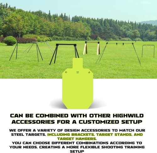 Highwild AR500 Steel Target for Shooting 3/8" Thick Gong Silhouette Metal Target - Laser Cut - Neon Color