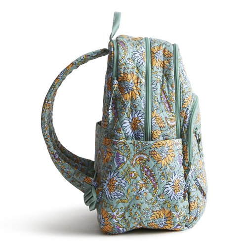 Vera Bradley Large Bancroft Backpack-Premium Cotton, Gemstone Paisley