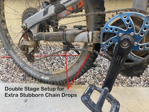 Chain Guide Mountain Bike Tensioner Double Stage Design for Chain Drops 1X 2X 3X Drives