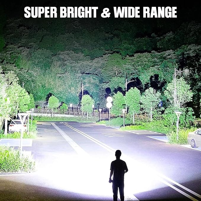 Flashlights LED High Lumens Rechargeable, High Lumen Super Bright Flashlight, USB Fast Charging High Powered Flash Light, Powerful IPX7 Waterproof Handheld Flashlights for Home,Camping(2 Pack)