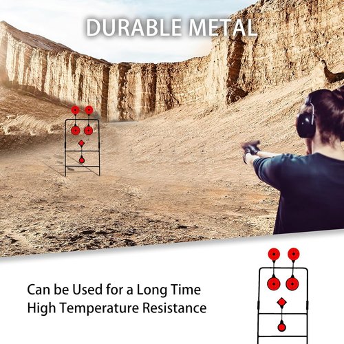 Metal Target, Backyard BB Target, Automatic Reset, Round, Iron, Portable Design, Suitable for Home Garden, Lawn, Farm, Patio, Backyard (Round) (4 Circles)