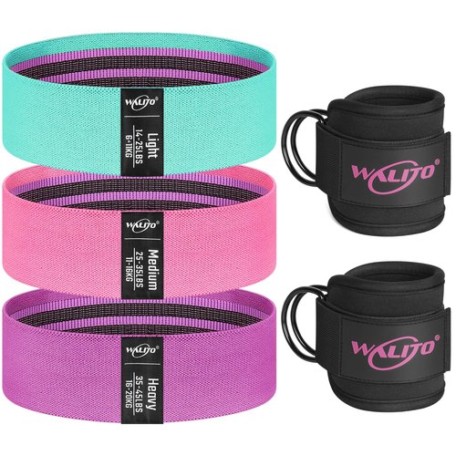 WALITO Resistance Bands and Gym Ankle Straps for Legs and Butt, Gym Cable Machine Accessories for Women Glute Leg Extensions, Hip Abductors & Lower Body Exercises