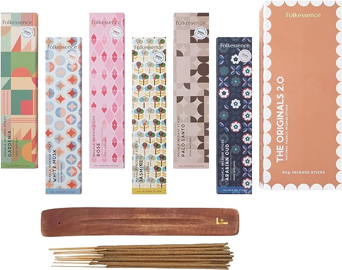 Folkulture Incense Sticks Hand Rolled, 100% Organic Inscents Sticks for Calm, 15 GMS Masala Insenses, Insence Sticks, Slow Burning Inscense, Natural Incents Stick Variety Pack, Inciensos Sticks…