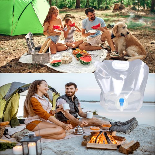 Collapsible Water Bag,Large Capacity BPA-Free Travel Water Bladder,Lightweight Durable Emergency Water Storage, Portable Folding Water Bladder for Cycling Backpacking Picnic Camping Barbecue