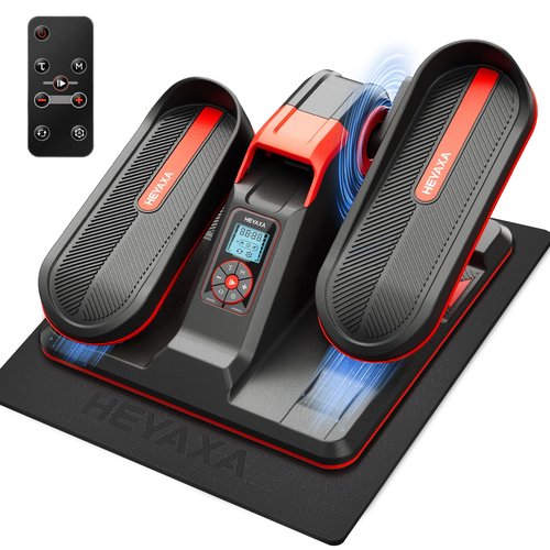 Under Desk Elliptical, Electric Ellipse Leg Exerciser While Sitting for Seniors Adults (Red)