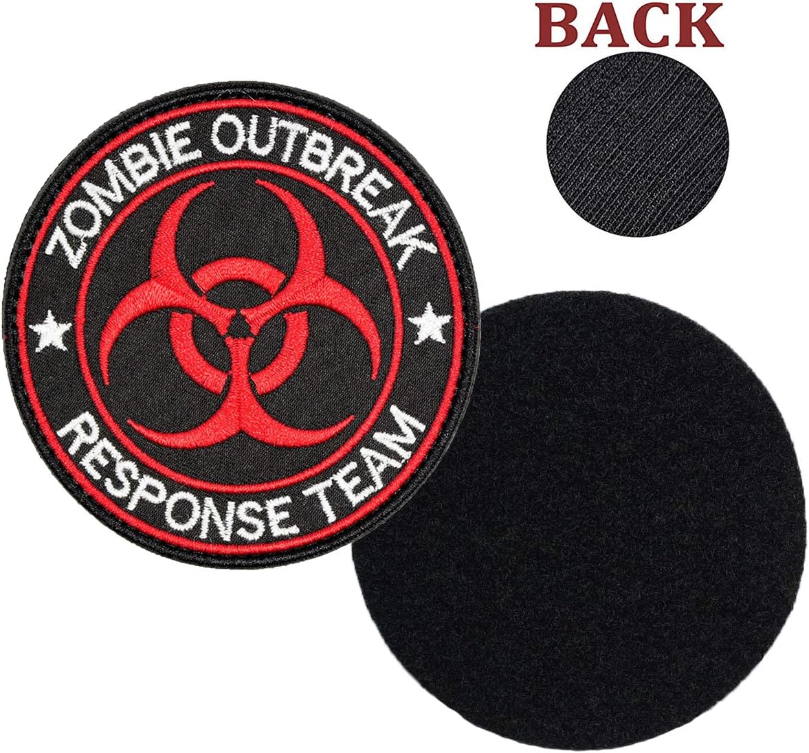 Zombie Outbreak Response Team Patch Biohazard Patches Embroidered Applique Hook&Loop Patch Tactical Patch(Black+Green)